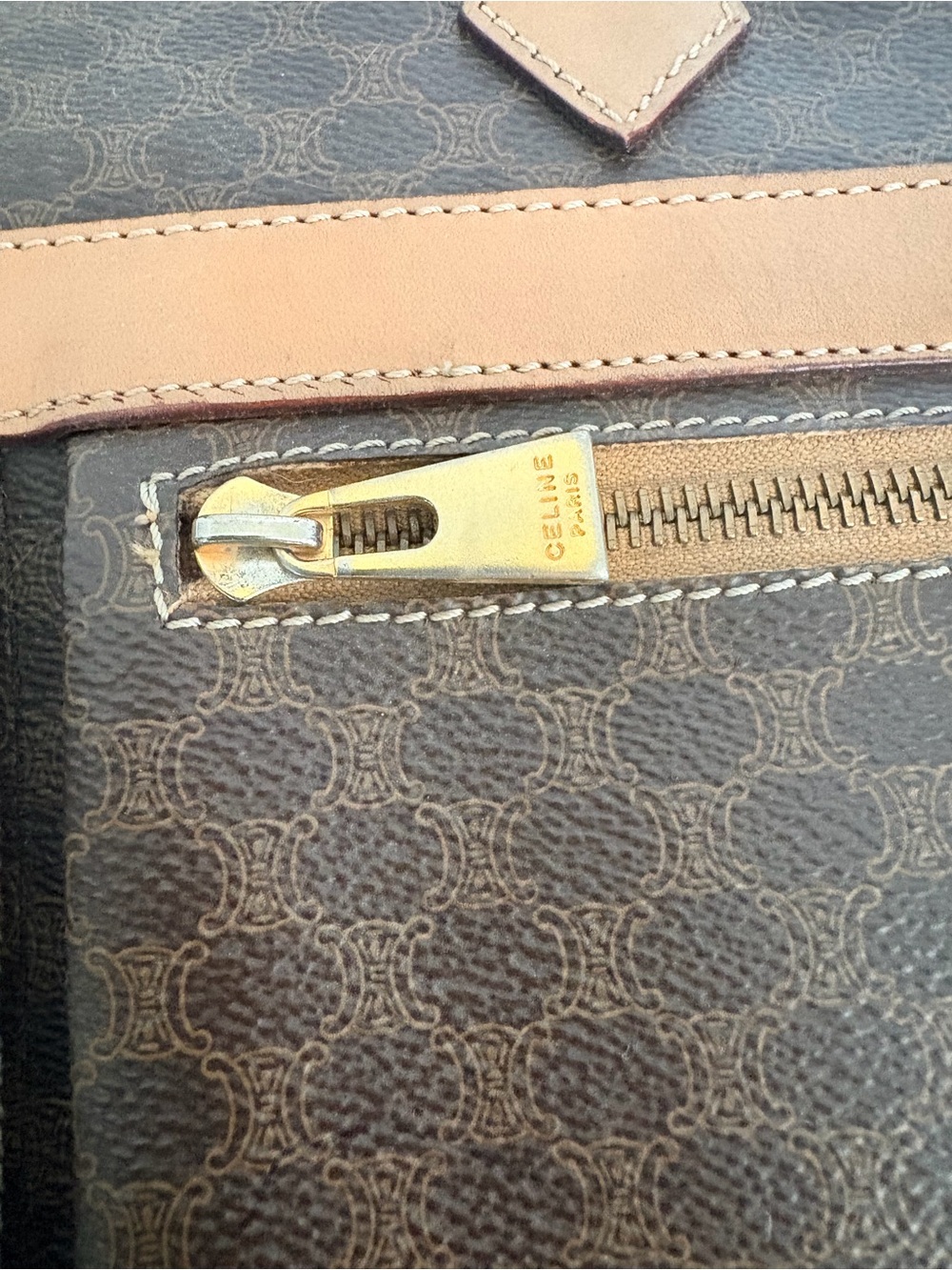 Celine Brown Patterned Leather Briefcase/laptop bag - Picture 12 of 16